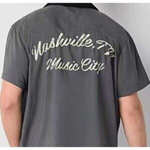 Arizona Mens Short Sleeve Nashville Music City Button Up Shirt XL New